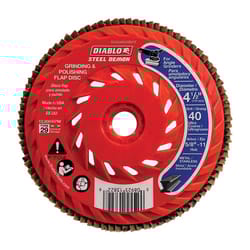 Diablo Steel Demon 4-1/2 in. D X 5/8 in. Zirconia Speed Hub Thread Arbor Flap Disc 40 Grit 1 pk