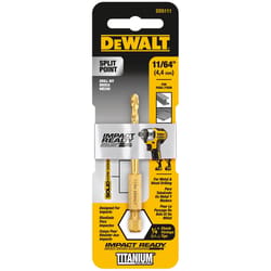 DEWALT Impact Ready 11/64 in. X 2-29/32 in. L High Speed Steel Drill Bit Quick-Change Hex Shank 1 pc