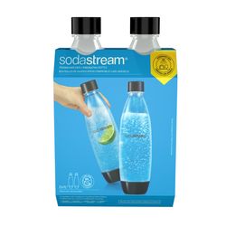SodaStream Bottle Black 1 L Carbonator Bottle 2 pk