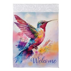 Evergreen Hummingbird Garden Flag 18 in. H X 12.5 in. W X 0.02 in. L