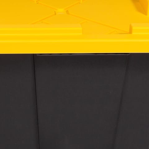 Greenmade 27 gal Black/Yellow Snap Lock Storage Box 14.7 in. H X