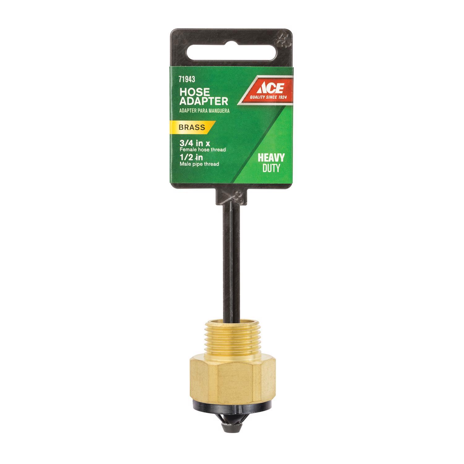 Ace 3/4 in. FHT x 1/2 in. MPT in. Brass Threaded Female/Male Hose