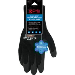 Kinco Warm Grip S Latex Coated Thermal Black Dipped Gloves