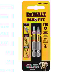 DeWalt Max Fit Torx #10 X 2 in. L Screwdriver Bit Set Steel 2 pk