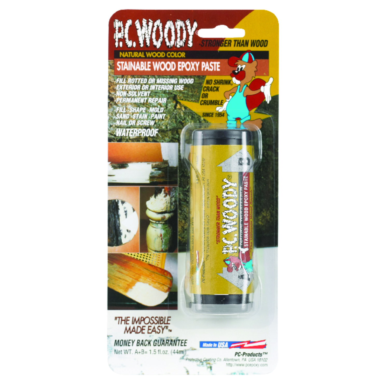 Plastic Adhesive, PC-Woody Series, clear, 1 qt, Can, 1:01 Mix Ratio, Not Rated Functional Cure