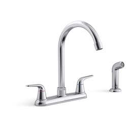 Sterling Passera Two Handle Polished Chrome Kitchen Faucet Side Sprayer Included