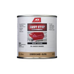 Ace Rust Stop Indoor and Outdoor Gloss Sand Oil-Based Enamel Rust Prevention Paint 1/2 pt