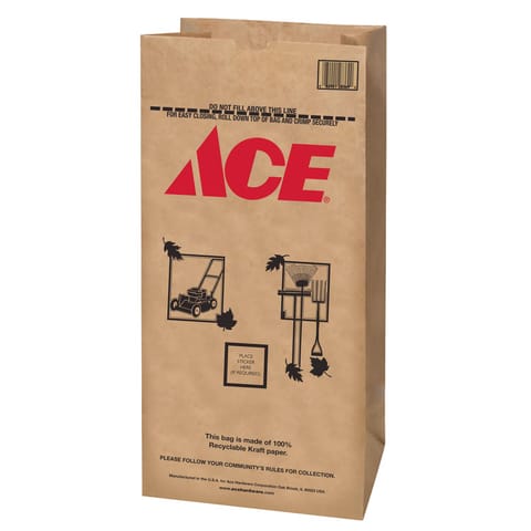 Ace Ampac 30 gal. Lawn & Leaf Bags Flap Tie Paper 5 pk