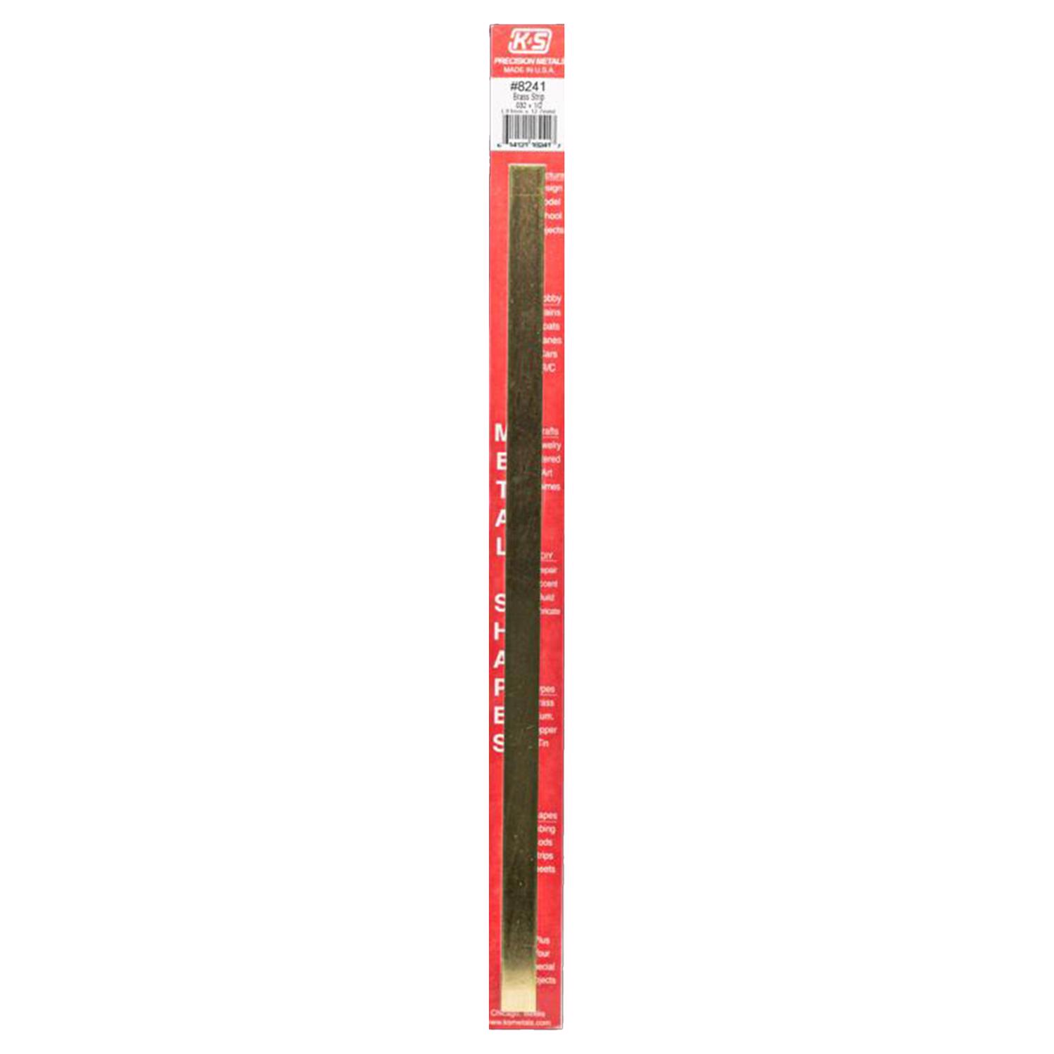 Made in USA | Value Collection 0.032 Inch Thick x 1/2 Inch Wide x 12 Inch Long, Brass Strip - Alloy 260 | Part #8241