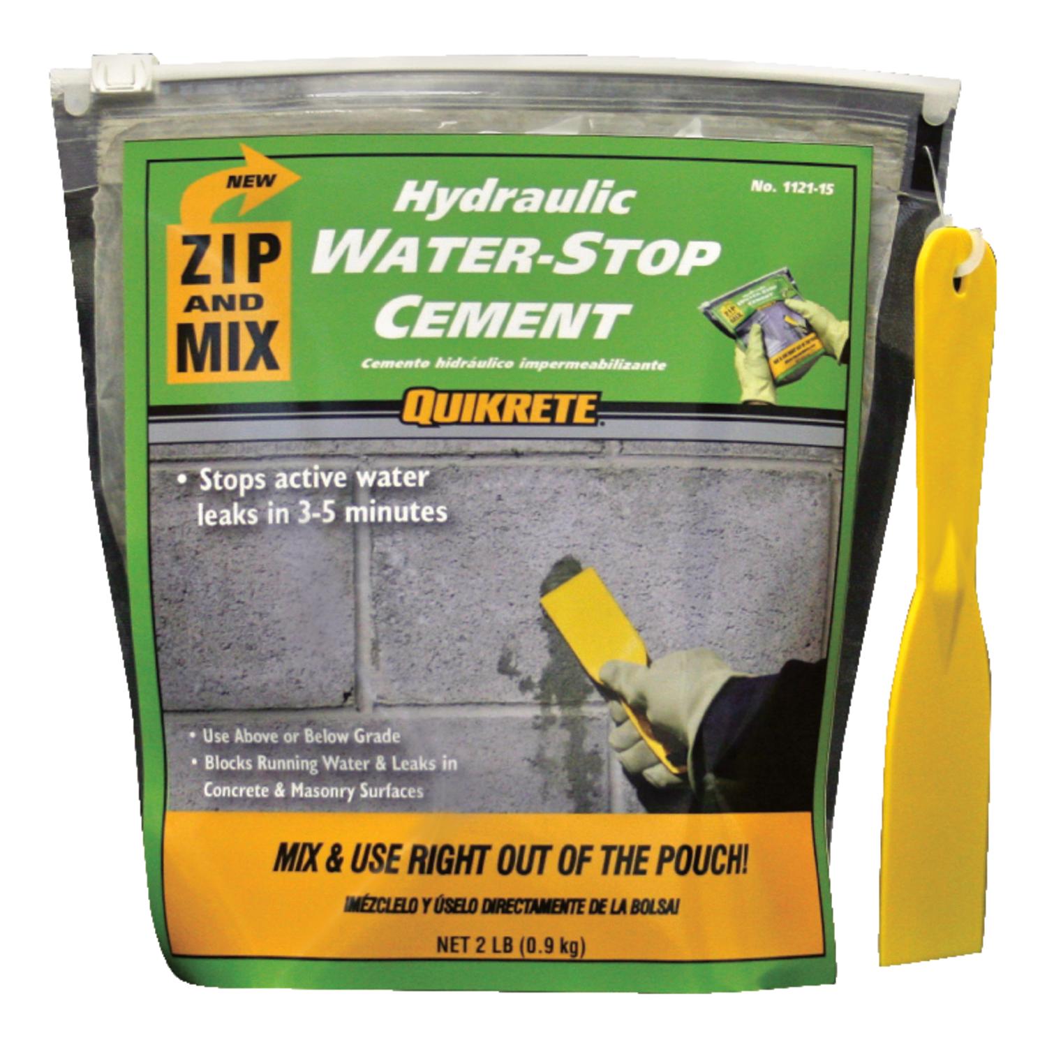 Quikrete Zip N Mix Hydraulic Water Stop Cement 2 lb. Gray Mfr