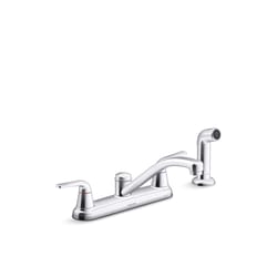Sterling Passera Two Handle Polished Chrome Kitchen Faucet Side Sprayer Included