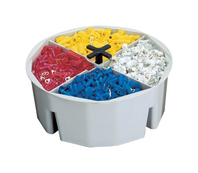 Bucket Tool Organizer, Off-White, Plastic, 4 Pockets