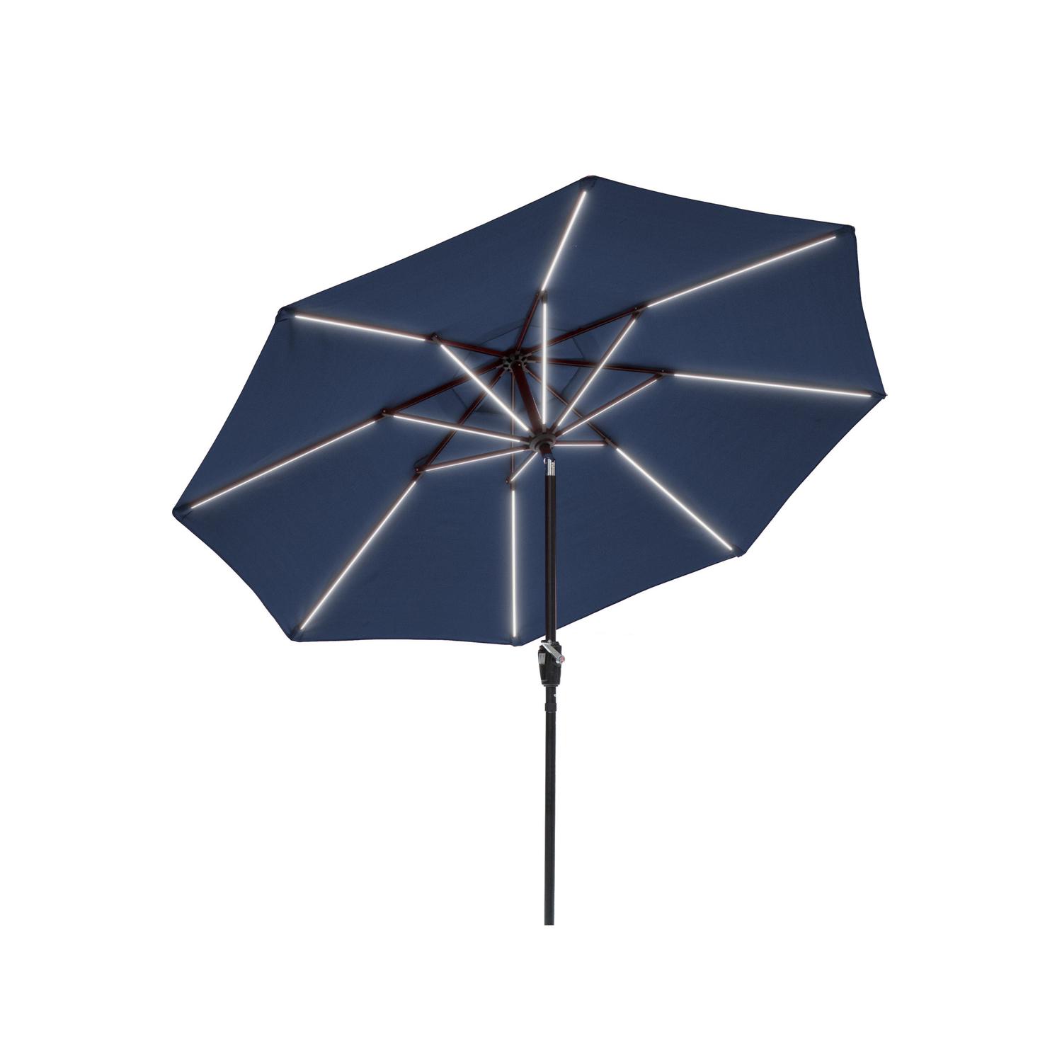 ace hardware patio umbrella lights 9/10/11/12ft Solar LED Square Cantilever Its attractive royal blue color adds a sophisticated touch to any patio Sun-Ray Next Gen 9x7 ft.