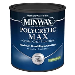 Minwax Polycrylic Max Ultra Flat Clear Water-Based Polycrylic 1 qt