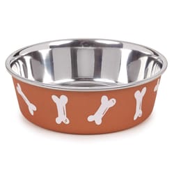 Proselect Copper Stainless Steel 30 oz Pet Bowl For Dogs