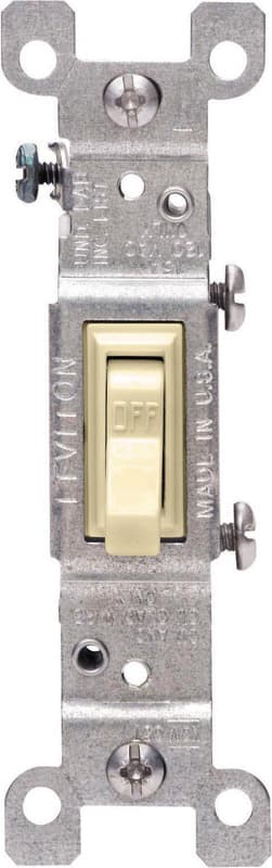 Photos - Socket Leviton 15 amps Single Pole Toggle AC Quiet Switch Ivory 10 pk 01451-2IM 