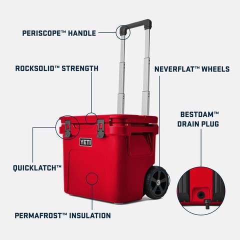YETI Roadie 32 Rescue Red 32 qt Roller Cooler Mfr# 10032350000