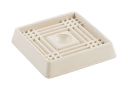 Shepherd Hardware Rubber Caster Cups Off-White Square 4 pk