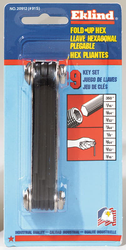 Photos - Wrench Eklind .050 to 3/16 in. SAE Fold-Up Hex Key Set 9 pc 20912