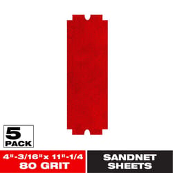 Diablo SandNet 11-1/4 in. L X 4-3/16 in. W 80 Grit Ceramic Blend Sanding Sheet 5 pk