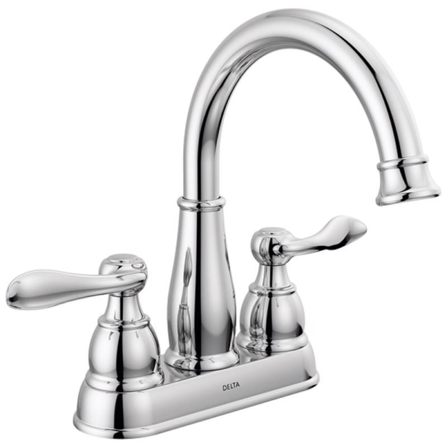 Windemere Series Centerset Bathroom Faucet, Chrome Plated, 1-5/8 in Plate Size, Metal