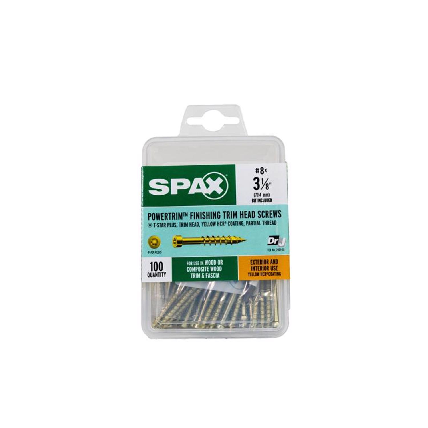 #8 x 3-1-1/8 in Exterior / Interior Finish Partial Thread Powertrim Trim Head T-Star Plus, 100PK