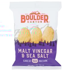 Boulder Canyon Malt Vinegar and Sea Salt Kettle Cooked Potato Chips 2 oz Pegged