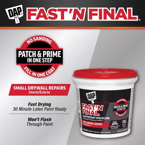 DAP Fast 'N Final Ready to Use White Lightweight Spackling