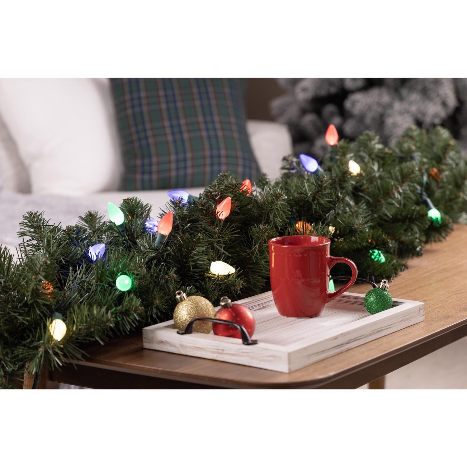 Celebrations Platinum LED C7 Multicolored 50 ct String Christmas