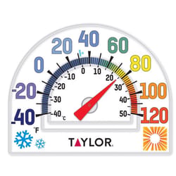 Taylor Rainbow Dial Thermometer Plastic Clear 5.6 in.