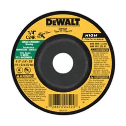 DeWalt 4-1/2 in. D X 7/8 in. X 1/4 in. thick Masonry Grinding Wheel 1 pc