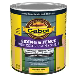 Cabot Siding & Fence Solid Tintable Neutral Base Stain and Sealer 1 qt