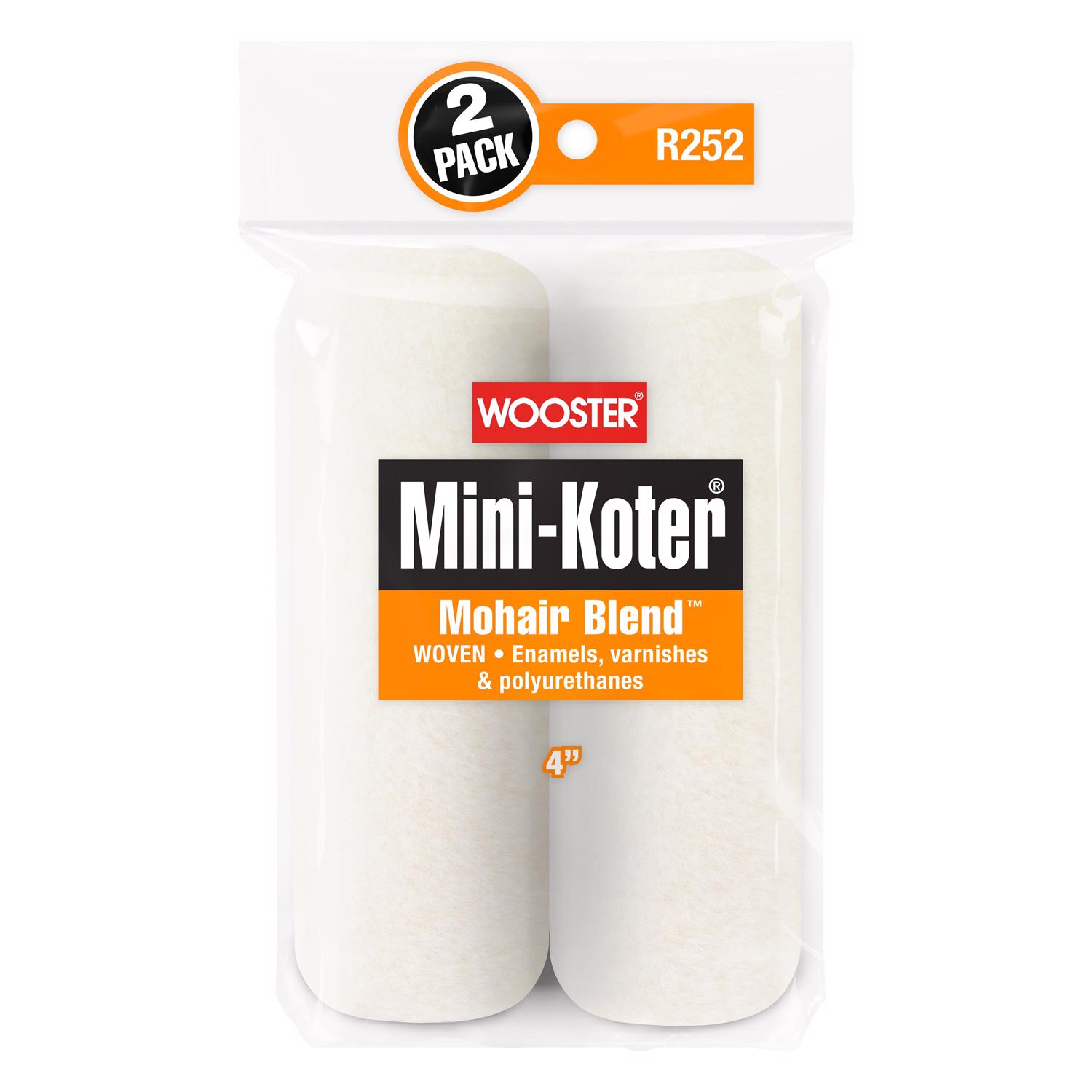 Wooster Brush | Mini-Koter Mini Paint Roller Cover: 4" Wide - Smooth Texture, Knit & Mohair | Part #R252-4