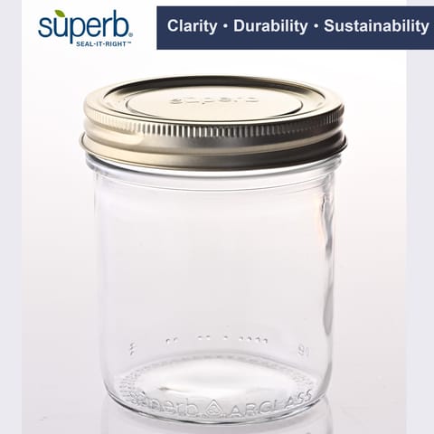 Superb Arglass Wide Mouth Canning Jar 16 oz 12 pk Mfr# 90327 - Ace