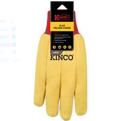Kinco Men's Indoor/Outdoor Knit Wrist Chore Gloves Red/Yellow L 1 pair