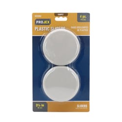 Projex White 3-1/2 in. Adhesive Plastic Chair Glide 4 pk