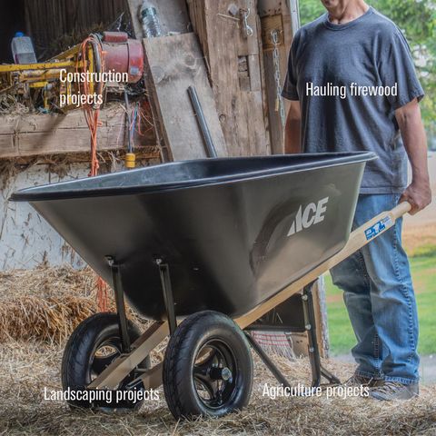 Ace Poly Wheelbarrow 10 cu ft Mfr# PP10-ACE - Ace Hardware