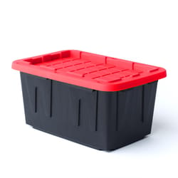 Mini Bin 0.09 gal Black/Red Storage Tote 2.44 in. H X 3.31 in. W X 4.81 in. D Stackable