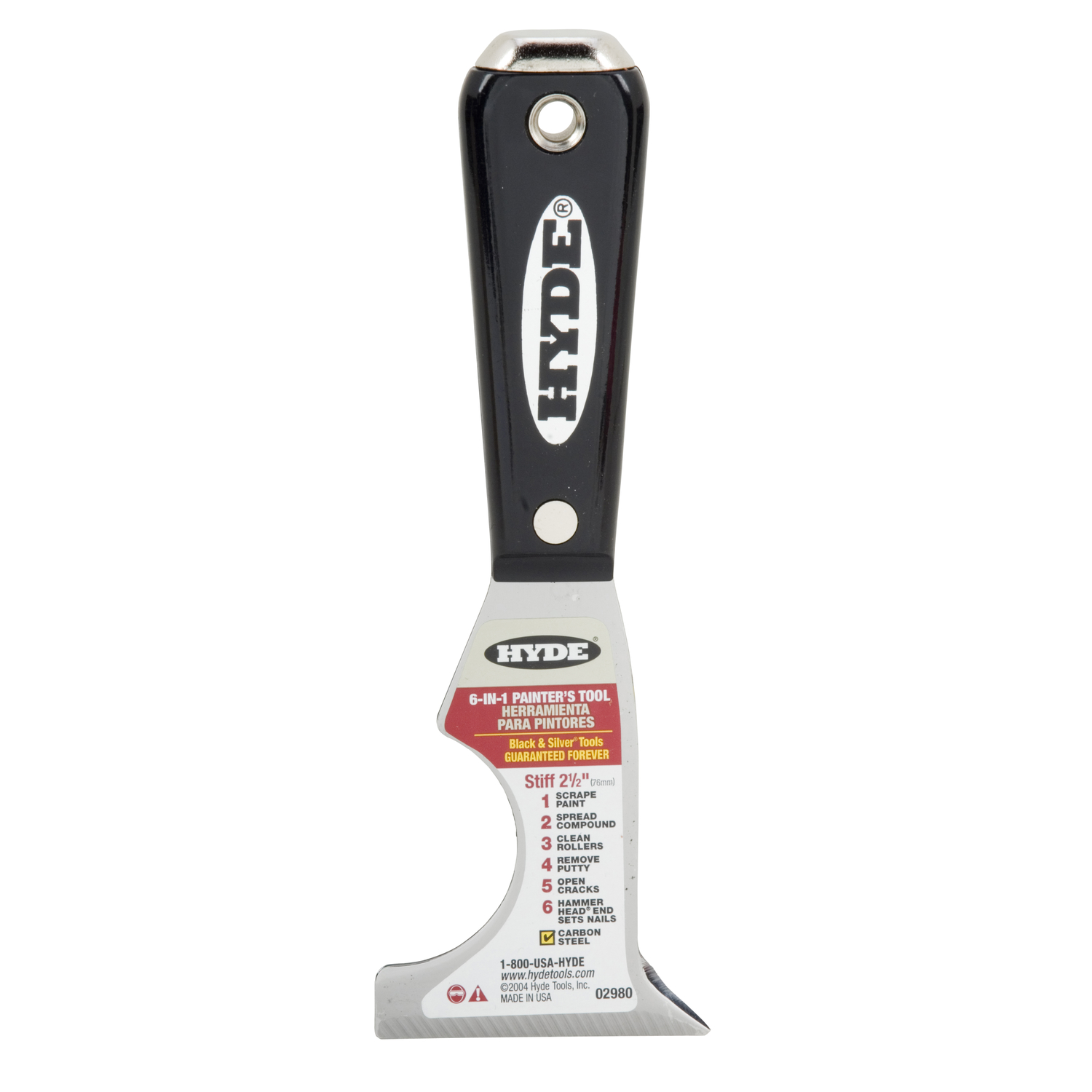 Hyde Mfg 2980 2.5 in. Black & Silver 6-In-1 Painters Tool