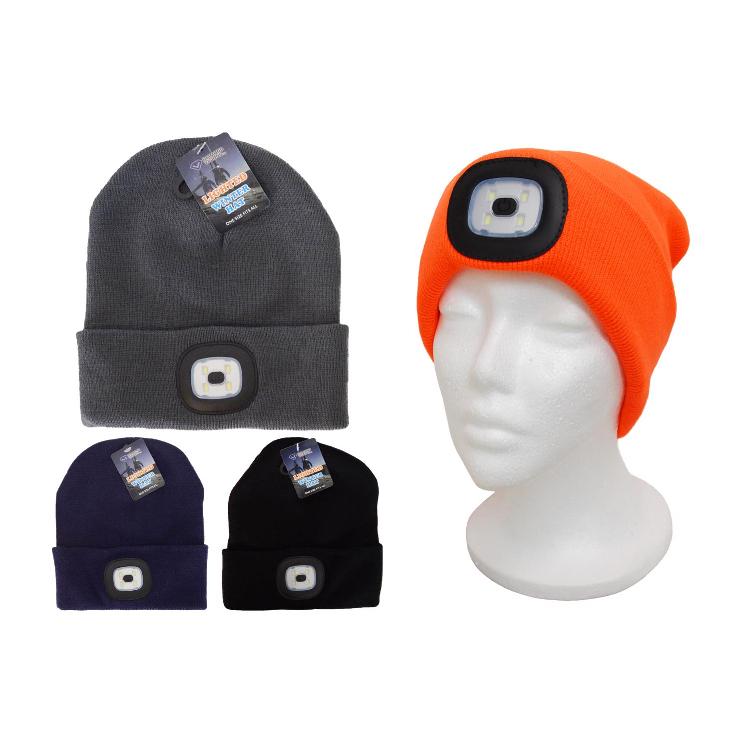 Diamond Visions Beanie Lighted Winter Hat Assorted Colors One Size