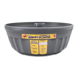 Savannah Planter 5.5 in. H X 15 in. D Plastic Umbrella Planter Gray
