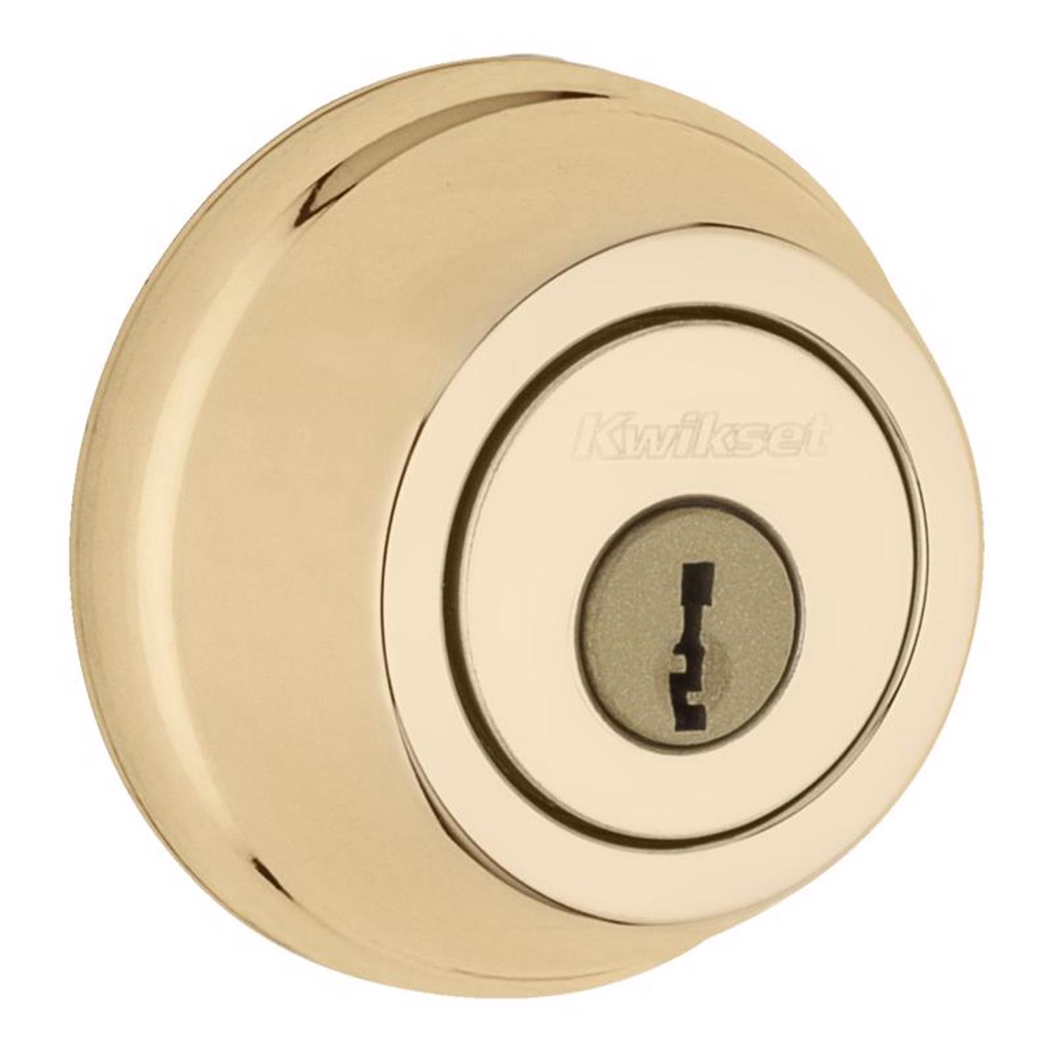 Kwikset Polished Brass Metal Deadbolt