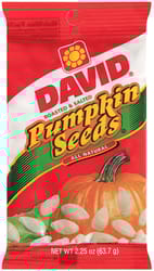 David Roasted Salted Pumpkin Seeds 2.25 oz Pegged