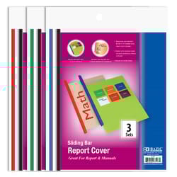 Bazic Products 13.58 in. W X 10.28 in. L Sliding Bar Assorted Report Cover