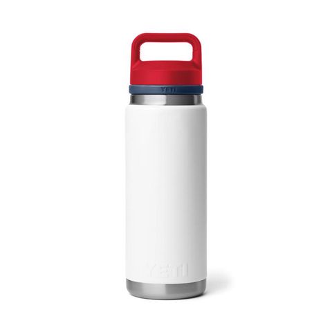 YETI Rambler 26 oz White/Navy/Rescue Red BPA Free Bottle with Chug