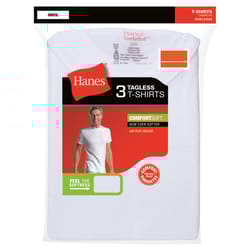 Hanes ComfortSoft M Short Sleeve Men's Crew Neck white Tee Shirt