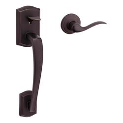 Kwikset Prescott Signature Series Traditional Venetian Bronze Entry Handleset 1-3/4 in.