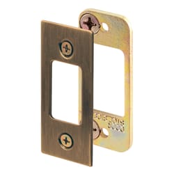 Prime-Line 3 in. H X 3 in. L Antique Brass Steel High Security Deadbolt Strike