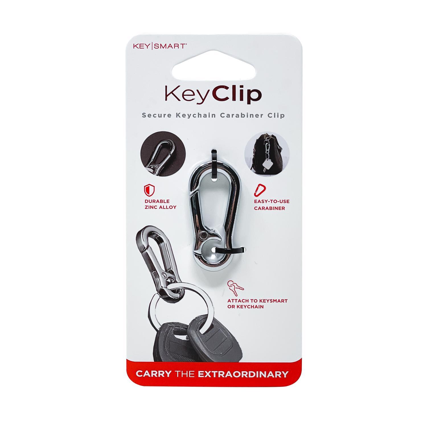 KeySmart KeyClip Stainless Steel Silver Carabiner Key Chain Mfr