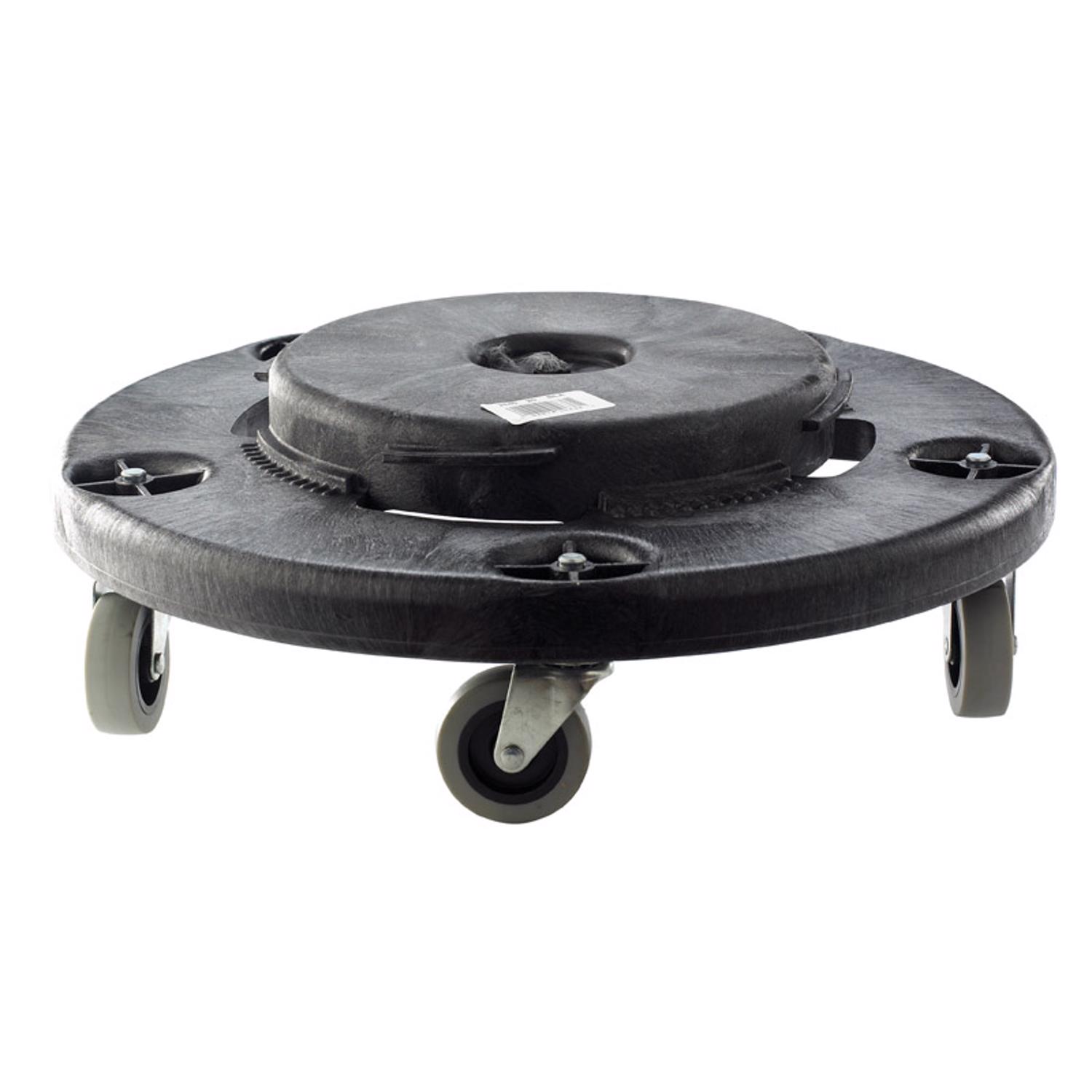 Rubbermaid Brute 250 lb Black Plastic Wheeled Garbage Can Dolly
